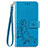 Leather Case Stands Flip Flowers Cover Holder S02D for Samsung Galaxy F41 Blue