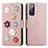 Leather Case Stands Flip Flowers Cover Holder S02D for Samsung Galaxy S20 FE 4G