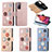 Leather Case Stands Flip Flowers Cover Holder S02D for Samsung Galaxy S20 FE 4G