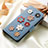 Leather Case Stands Flip Flowers Cover Holder S02D for Samsung Galaxy S21 Ultra 5G