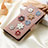 Leather Case Stands Flip Flowers Cover Holder S02D for Samsung Galaxy S21 Ultra 5G Rose Gold