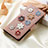 Leather Case Stands Flip Flowers Cover Holder S02D for Samsung Galaxy S23 Plus 5G Rose Gold