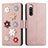 Leather Case Stands Flip Flowers Cover Holder S02D for Sony Xperia 10 IV SO-52C