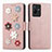 Leather Case Stands Flip Flowers Cover Holder S02D for Vivo iQOO Z6x