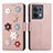 Leather Case Stands Flip Flowers Cover Holder S02D for Xiaomi Redmi Note 13 5G