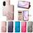 Leather Case Stands Flip Flowers Cover Holder S03D for Huawei Honor 50 SE 5G