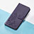 Leather Case Stands Flip Flowers Cover Holder S03D for Huawei Honor 60 5G Purple