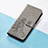 Leather Case Stands Flip Flowers Cover Holder S03D for Huawei Honor X9a 5G Gray