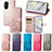 Leather Case Stands Flip Flowers Cover Holder S03D for Huawei Nova 10