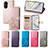 Leather Case Stands Flip Flowers Cover Holder S03D for Huawei Nova 10 Pro