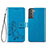 Leather Case Stands Flip Flowers Cover Holder S03D for Samsung Galaxy S22 Plus 5G