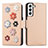 Leather Case Stands Flip Flowers Cover Holder S04D for Samsung Galaxy S21 5G