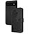 Leather Case Stands Flip Flowers Cover Holder Y01X for Google Pixel 6 Pro 5G Black