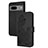 Leather Case Stands Flip Flowers Cover Holder Y01X for Google Pixel 7 5G Black