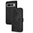 Leather Case Stands Flip Flowers Cover Holder Y01X for Google Pixel 7 Pro 5G Black