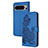 Leather Case Stands Flip Flowers Cover Holder Y01X for Google Pixel 8 5G Blue