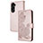 Leather Case Stands Flip Flowers Cover Holder Y01X for Huawei Honor 90 Lite 5G