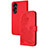 Leather Case Stands Flip Flowers Cover Holder Y01X for Huawei Honor 90 Lite 5G Red