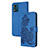 Leather Case Stands Flip Flowers Cover Holder Y01X for Motorola Moto E13 Blue