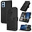 Leather Case Stands Flip Flowers Cover Holder Y01X for Motorola Moto E22