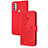 Leather Case Stands Flip Flowers Cover Holder Y01X for Motorola Moto E40 Red