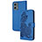 Leather Case Stands Flip Flowers Cover Holder Y01X for Motorola Moto G 5G (2023) Blue