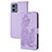 Leather Case Stands Flip Flowers Cover Holder Y01X for Motorola Moto G 5G (2023) Purple