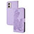 Leather Case Stands Flip Flowers Cover Holder Y01X for Motorola Moto G53 5G Purple