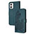 Leather Case Stands Flip Flowers Cover Holder Y01X for Motorola Moto G73 5G Green