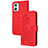 Leather Case Stands Flip Flowers Cover Holder Y01X for Motorola Moto G73 5G Red