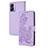 Leather Case Stands Flip Flowers Cover Holder Y01X for OnePlus Nord N300 5G Purple