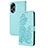 Leather Case Stands Flip Flowers Cover Holder Y01X for Oppo A18 Mint Blue