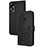 Leather Case Stands Flip Flowers Cover Holder Y01X for Oppo A38 Black