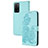 Leather Case Stands Flip Flowers Cover Holder Y01X for Oppo A55 5G Mint Blue