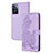 Leather Case Stands Flip Flowers Cover Holder Y01X for Oppo A57 4G Purple