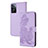 Leather Case Stands Flip Flowers Cover Holder Y01X for Oppo A77 4G Purple