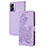 Leather Case Stands Flip Flowers Cover Holder Y01X for Oppo A77 5G Purple