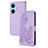 Leather Case Stands Flip Flowers Cover Holder Y01X for Oppo K11 5G Purple