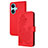 Leather Case Stands Flip Flowers Cover Holder Y01X for Oppo K11 5G Red