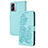 Leather Case Stands Flip Flowers Cover Holder Y01X for Realme V23i 5G Mint Blue