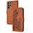 Leather Case Stands Flip Flowers Cover Holder Y01X for Samsung Galaxy S22 Ultra 5G