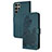 Leather Case Stands Flip Flowers Cover Holder Y01X for Samsung Galaxy S24 Ultra 5G Green