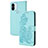 Leather Case Stands Flip Flowers Cover Holder Y01X for Xiaomi Redmi A1 Plus Mint Blue