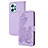 Leather Case Stands Flip Flowers Cover Holder Y01X for Xiaomi Redmi Note 12 4G Purple