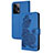 Leather Case Stands Flip Flowers Cover Holder Y01X for Xiaomi Redmi Note 12 Explorer Blue