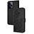 Leather Case Stands Flip Flowers Cover Holder Y01X for Xiaomi Redmi Note 12 Pro+ Plus 5G Black