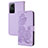 Leather Case Stands Flip Flowers Cover Holder Y01X for Xiaomi Redmi Note 12S Purple