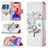 Leather Case Stands Flip Flowers Cover L01 Holder for Apple iPhone 14 Mixed