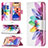 Leather Case Stands Flip Flowers Cover L01 Holder for Apple iPhone 14 Plus Colorful