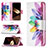 Leather Case Stands Flip Flowers Cover L01 Holder for Apple iPhone 15 Colorful